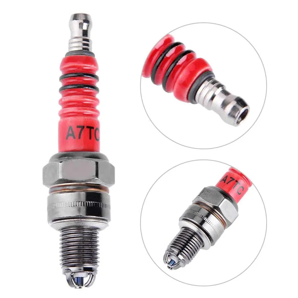 1/2Pcs Racing Spark Plug 3 Triple Electrode A7TC D8TC For GY6 CG 50 70 110 125 150CC Motorcycle Atv Scooter Dirt Bike Go Kart