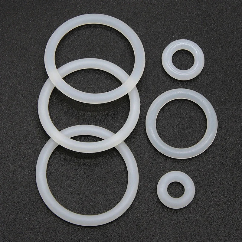 10pcs VMQ O Ring Gasket Thickness 2/3/4mm White Waterproof Washer Round O Shape Silicone Ring Food Grade