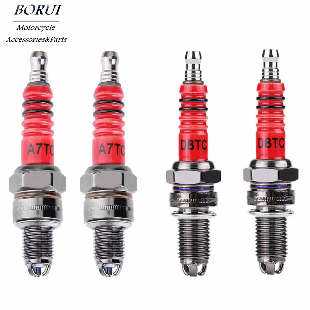 1/2Pcs Racing Spark Plug 3 Triple Electrode A7TC D8TC For GY6 CG 50 70 110 125 150CC Motorcycle Atv Scooter Dirt Bike Go Kart