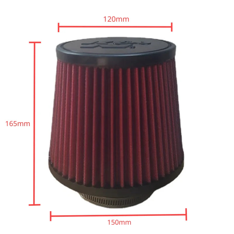 2.5 3 3.5 4 Inch Car Intake Air Filter for K＆N 14084-2 Universal High Flow Cone 102 89 76 70 63.5 60mm KN Tapered Mushroom Head